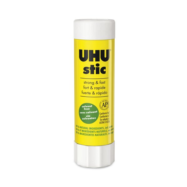 Uhu Stic Permanent Glue Stick, 1.41 oz, Applies and Dries Clear 99655